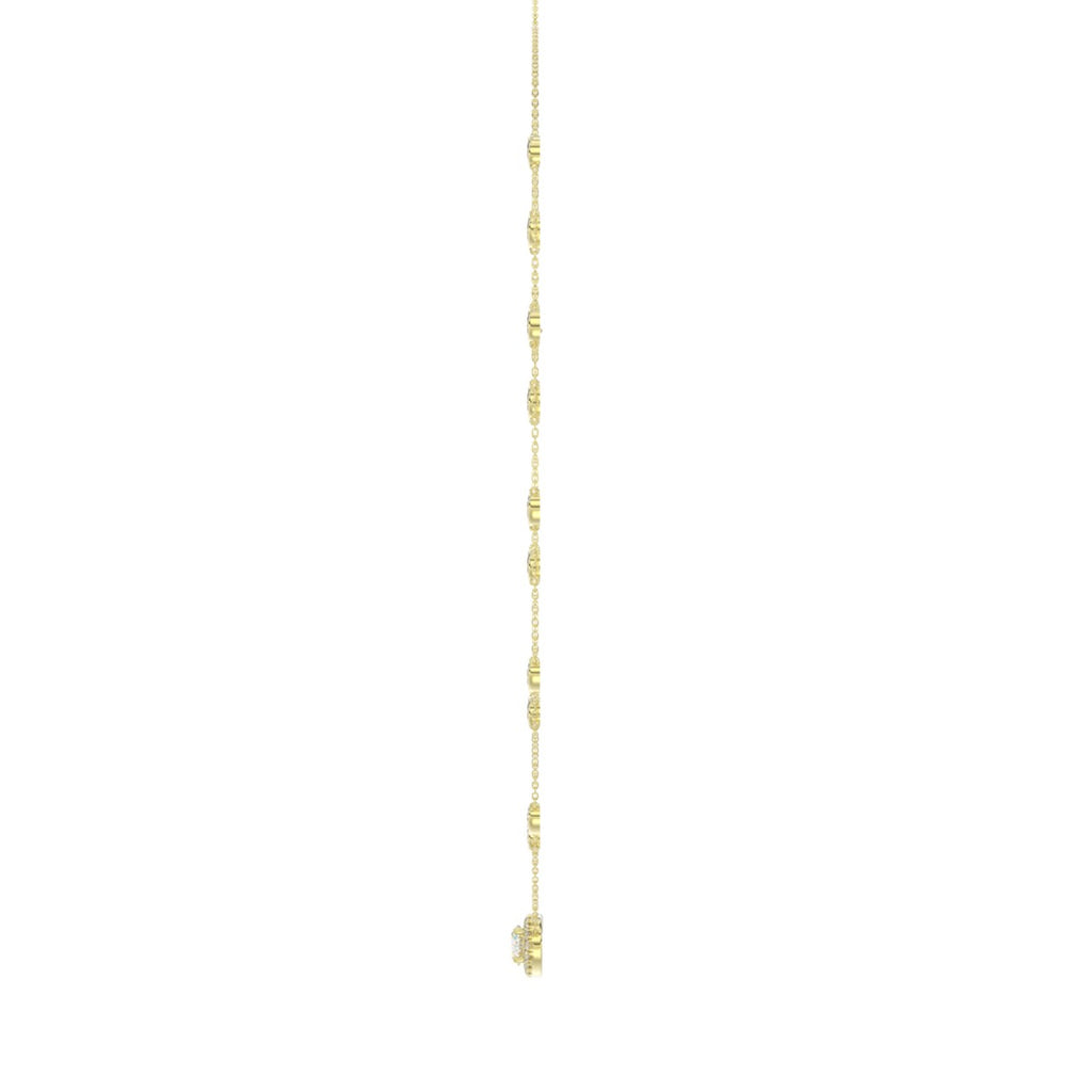 14K YELLOW GOLD 2 1/4CT ROUND/OVAL DIAMOND LADIES NECKLACE