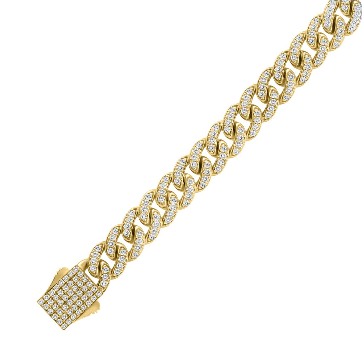 10K YELLOW GOLD 5 1/2CT ROUND DIAMOND MEN'S BRACELET