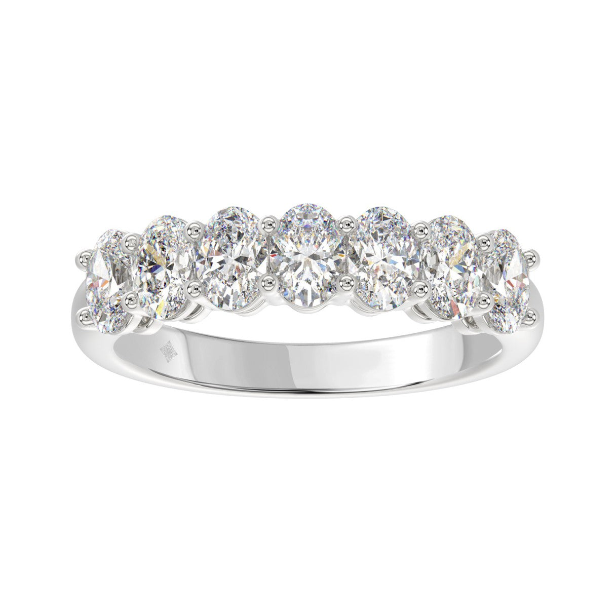 14K WHITE GOLD 1 1/2CT OVAL DIAMOND LADIES BAND