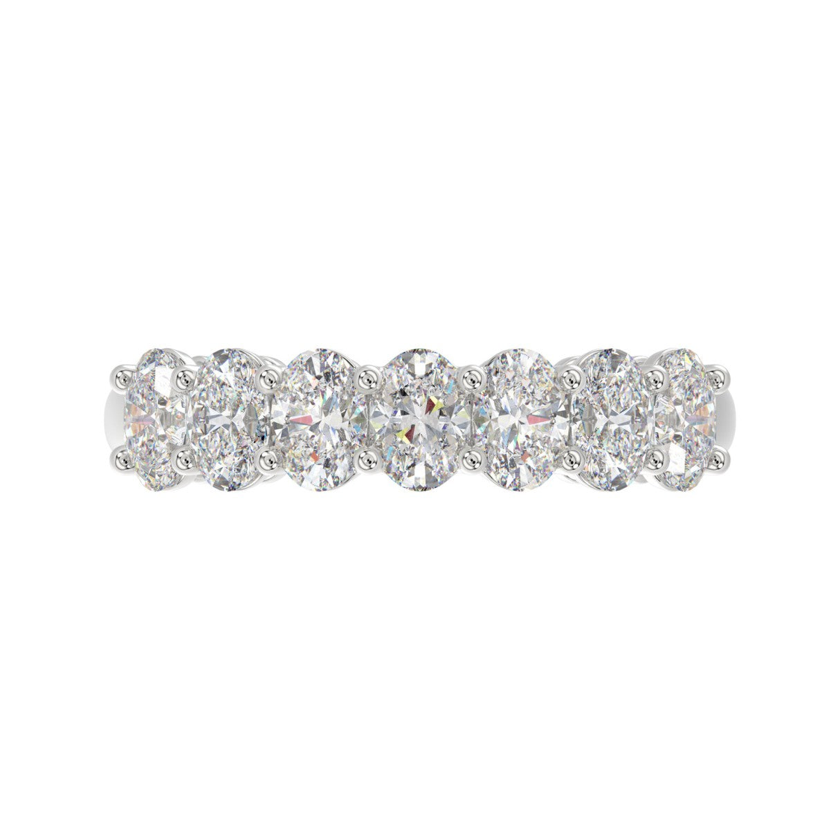 14K WHITE GOLD 1 1/2CT OVAL DIAMOND LADIES BAND