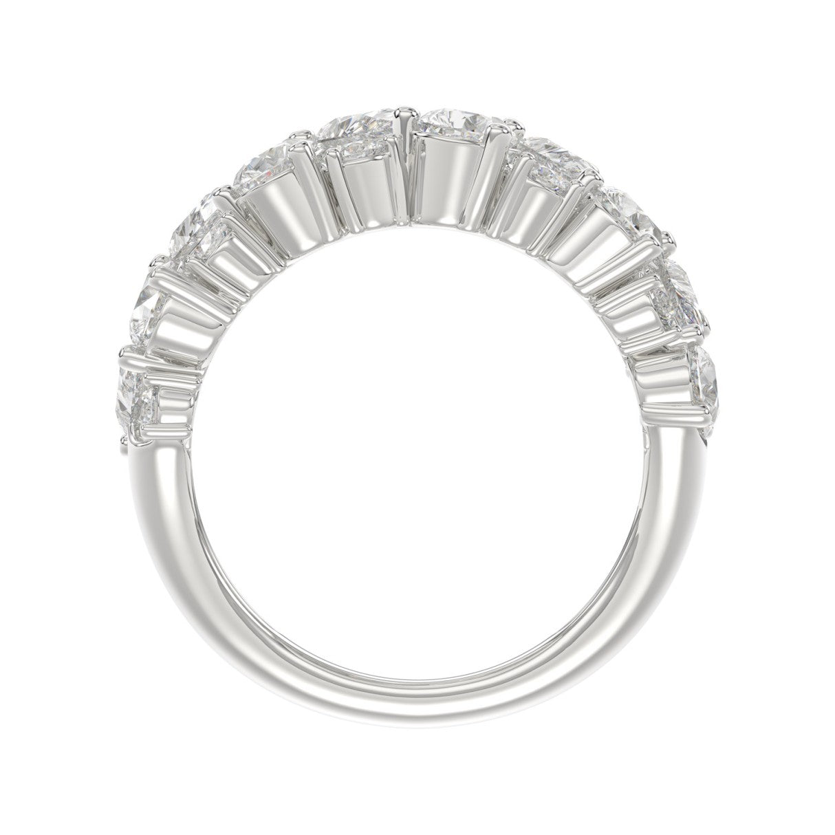 10K WHITE GOLD 3.00CT ROUND/PEAR DIAMOND LADIES RING