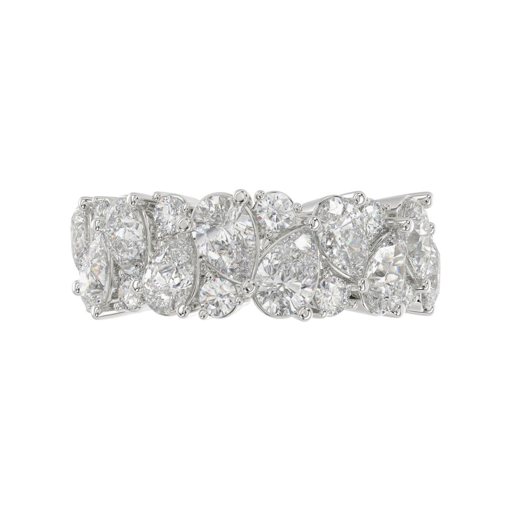 10K WHITE GOLD 3.00CT ROUND/PEAR DIAMOND LADIES RING