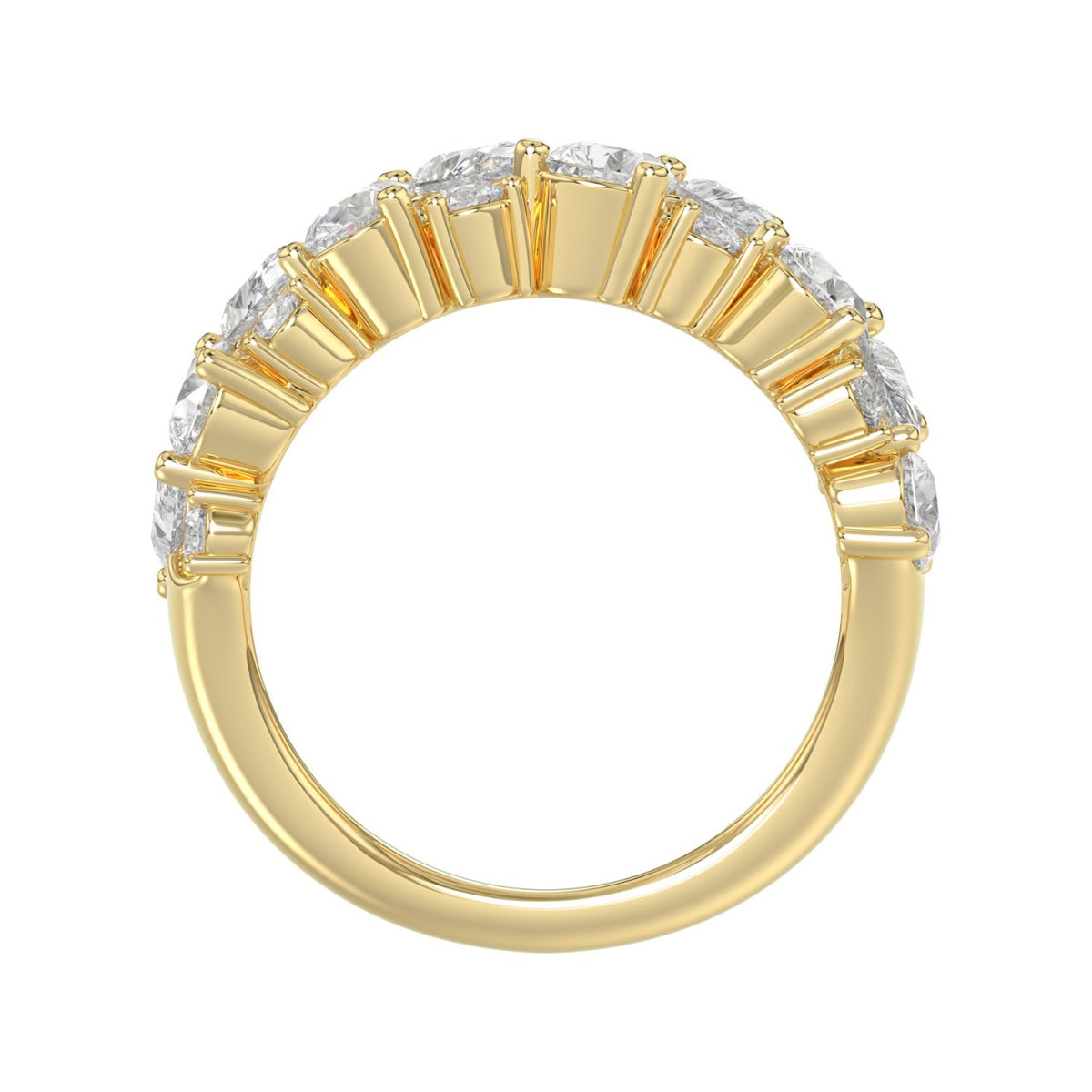 10K YELLOW GOLD 3.00CT ROUND/PEAR DIAMOND LADIES RING