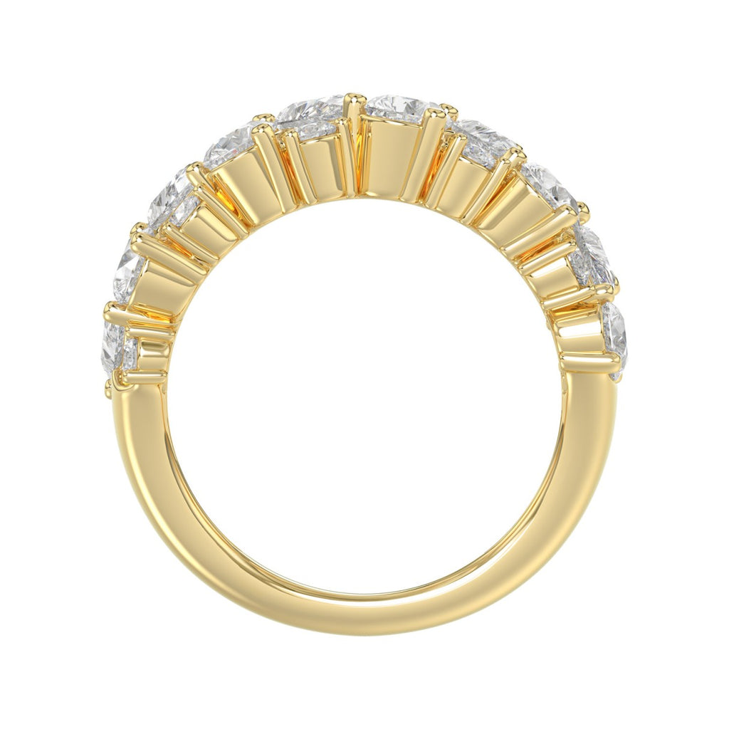 10K YELLOW GOLD 3.00CT ROUND/PEAR DIAMOND LADIES RING