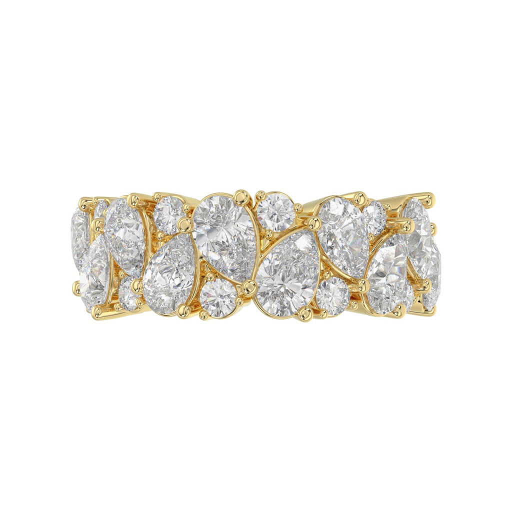 10K YELLOW GOLD 3.00CT ROUND/PEAR DIAMOND LADIES RING