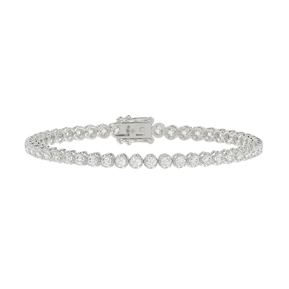 10K WHITE GOLD 3.00CT ROUND DIAMOND LADIES BRACELET