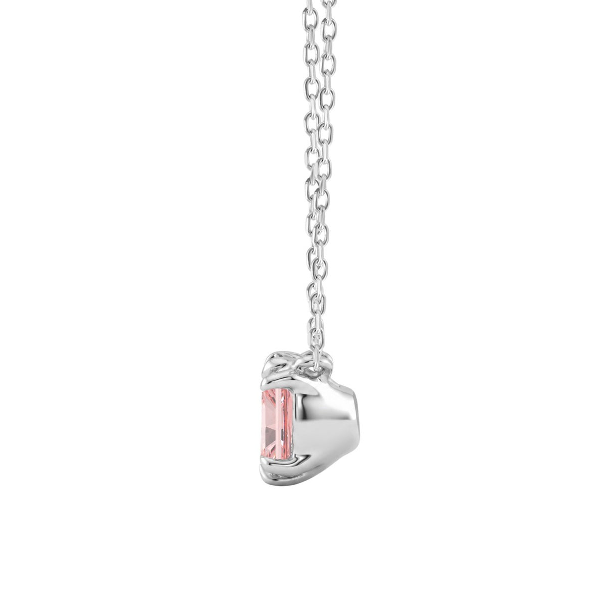 ETERNAL BLUSH COLLECTION 14K WHITE GOLD 1.00CT CUSHION PINK DIAMOND LADIES NECKLACE