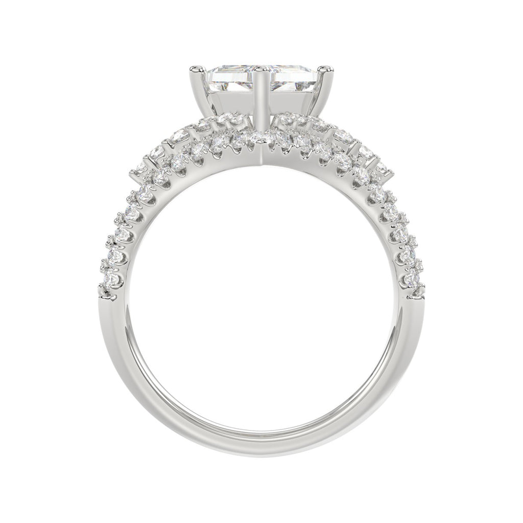 14K WHITE GOLD 3 3/4CT ROUND/PRINCESS DIAMOND LADIES RING