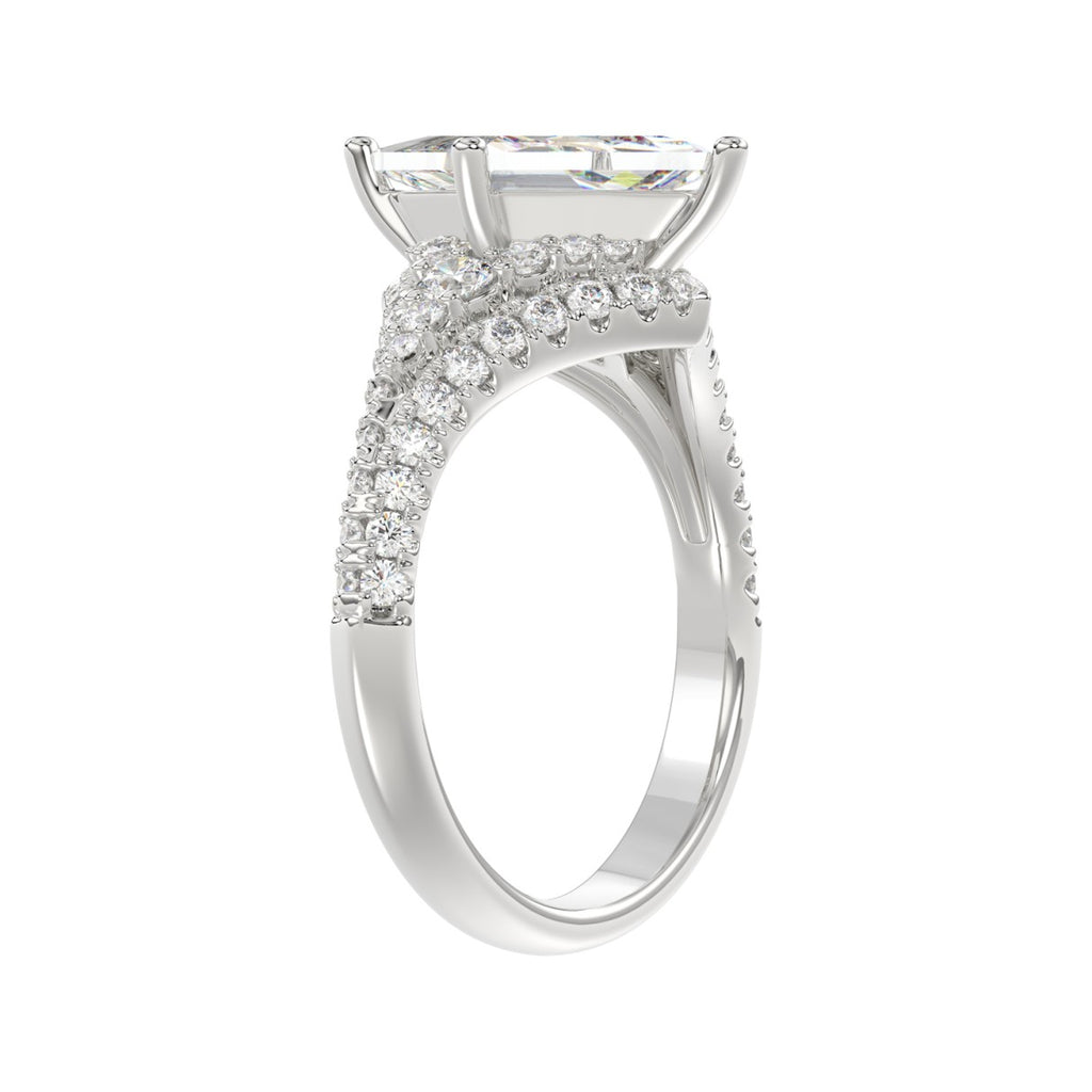 14K WHITE GOLD 2 3/4CT ROUND/LOZENGE DIAMOND LADIES RING
