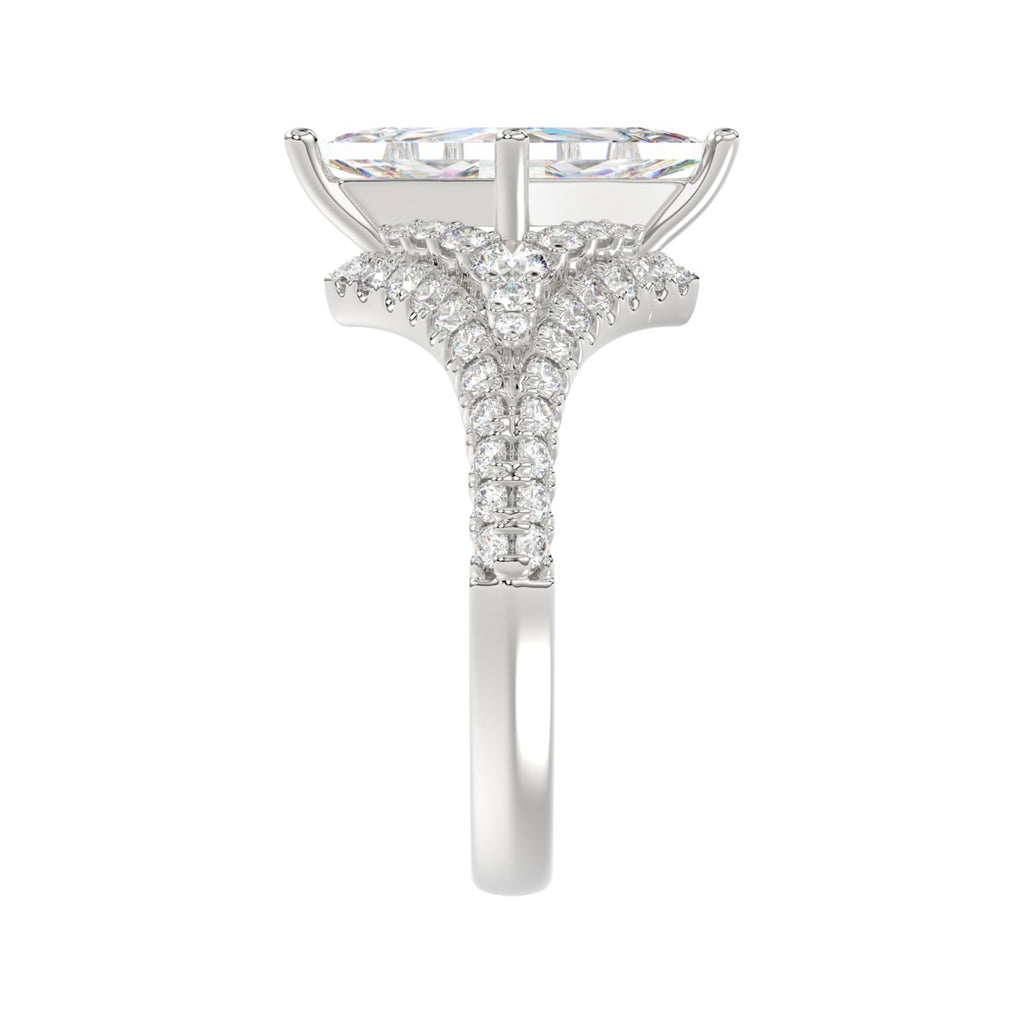 14K WHITE GOLD 2 3/4CT ROUND/LOZENGE DIAMOND LADIES RING