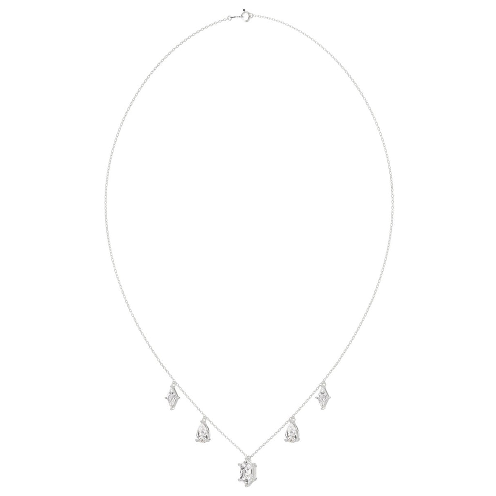 14K WHITE GOLD 3 1/2CT PEAR/HEXAGON/LOZENGE DIAMOND LADIES NECKLACE