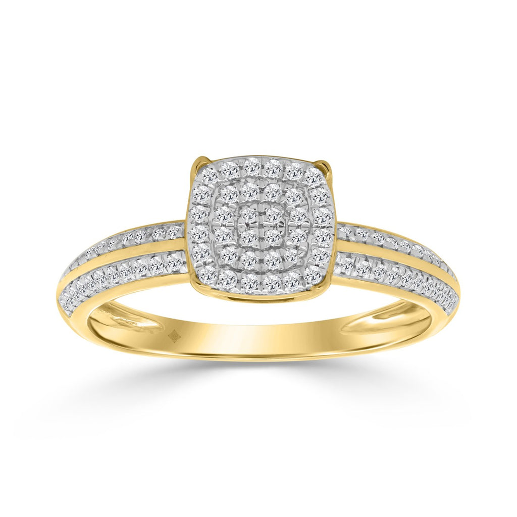 10K YELLOW GOLD 1/5CT ROUND DIAMOND LADIES RING