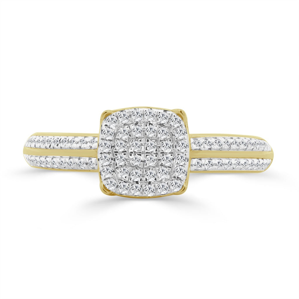 10K YELLOW GOLD 1/5CT ROUND DIAMOND LADIES RING