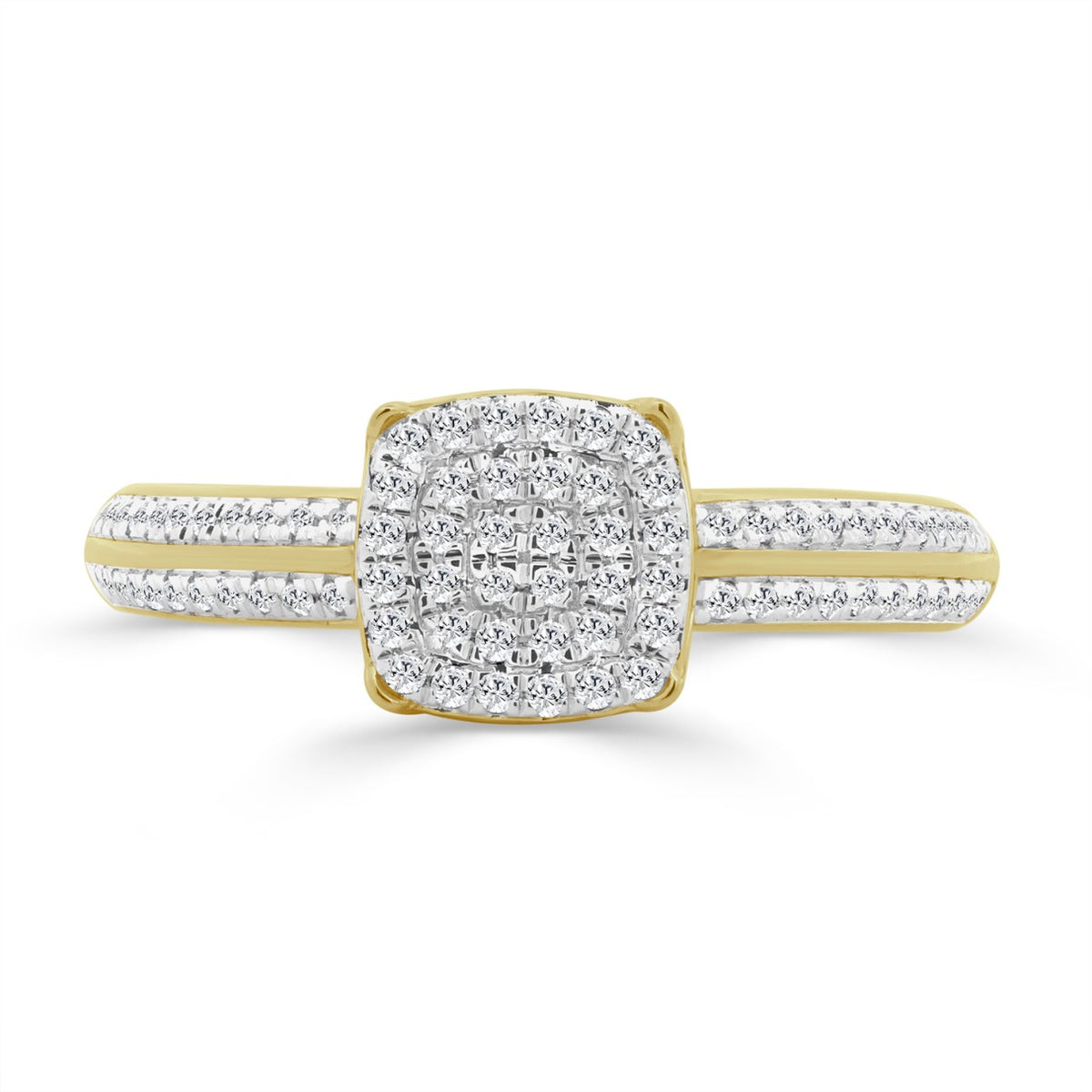10K YELLOW GOLD 1/5CT ROUND DIAMOND LADIES RING