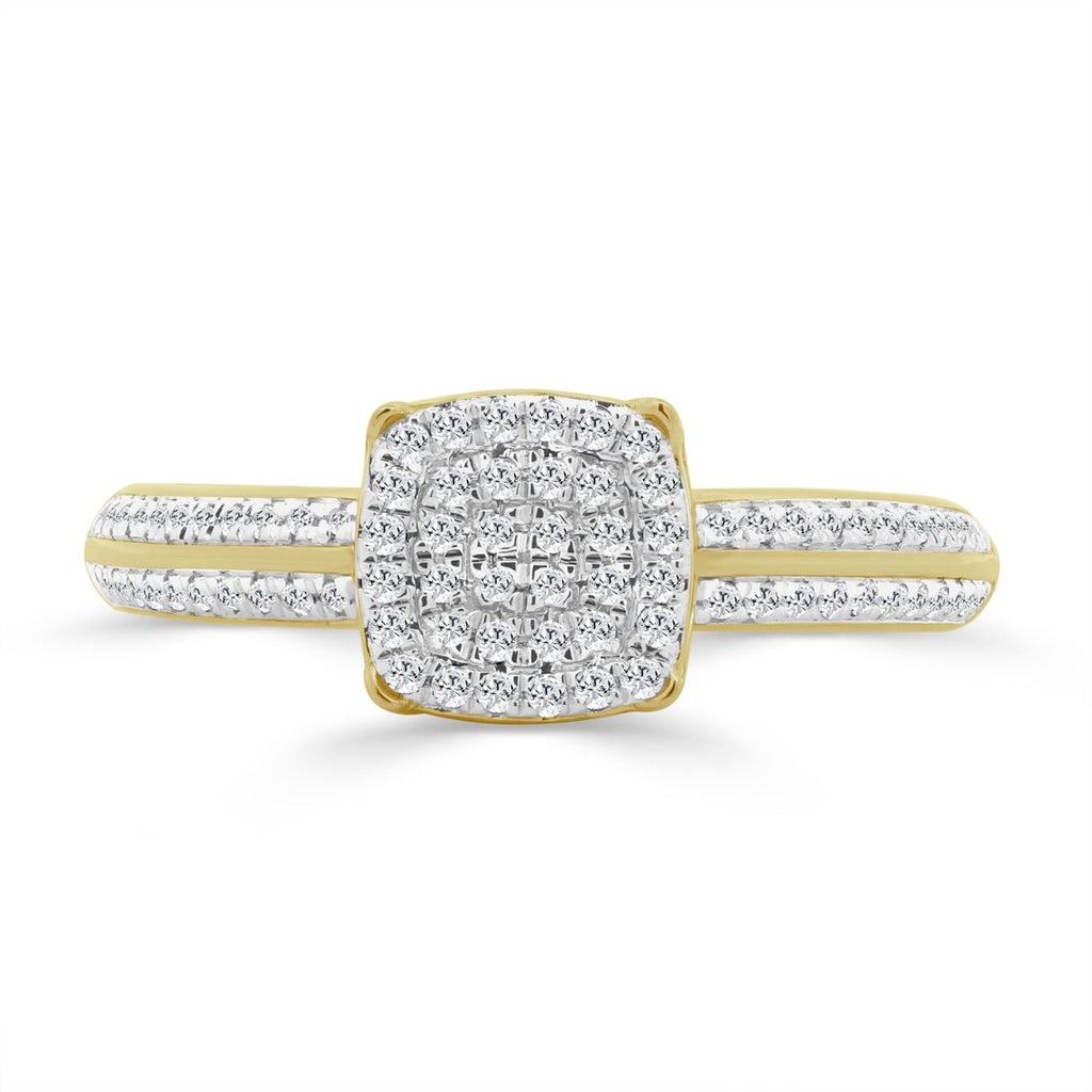 10K YELLOW GOLD 1/5CT ROUND DIAMOND LADIES RING