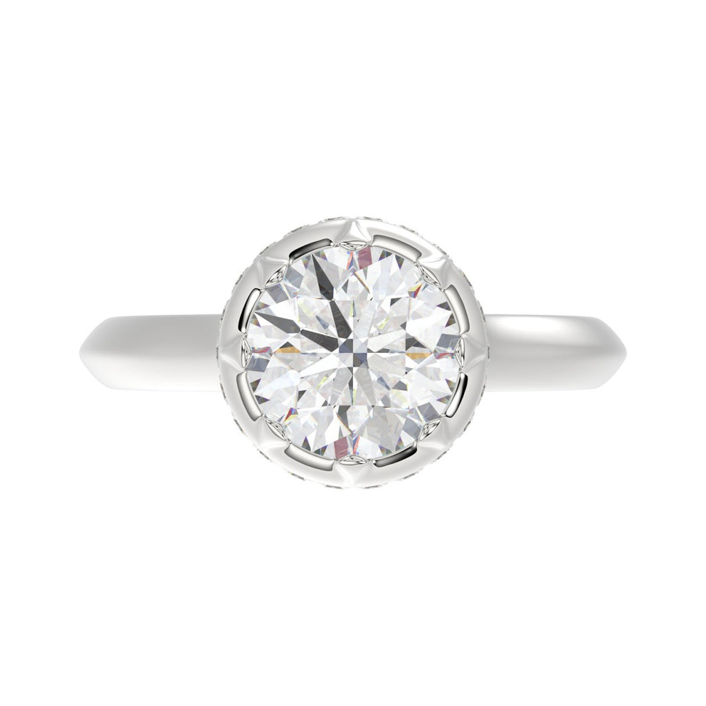 14K WHITE GOLD 2 1/2CT ROUND DIAMOND LADIES RING (CENTER STONE ROUND DIAMOND 2CT)