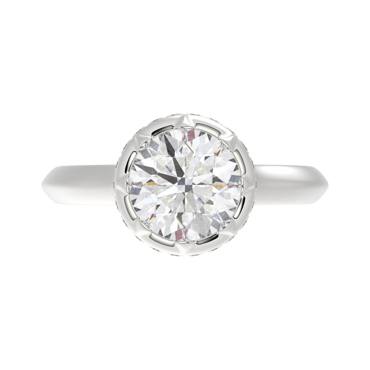 14K WHITE GOLD 2 1/2CT ROUND DIAMOND LADIES RING (CENTER STONE ROUND DIAMOND 2CT)