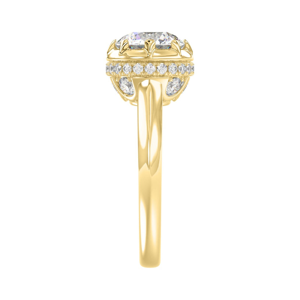 14K YELLOW GOLD 2 1/2CT ROUND DIAMOND LADIES RING (CENTER STONE ROUND DIAMOND 2CT)