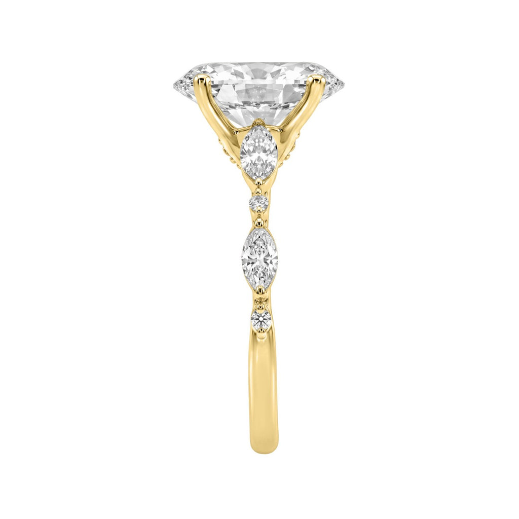 14K YELLOW GOLD 4.00CT ROUND/OVAL/MARQUISE DIAMOND LADIES RING