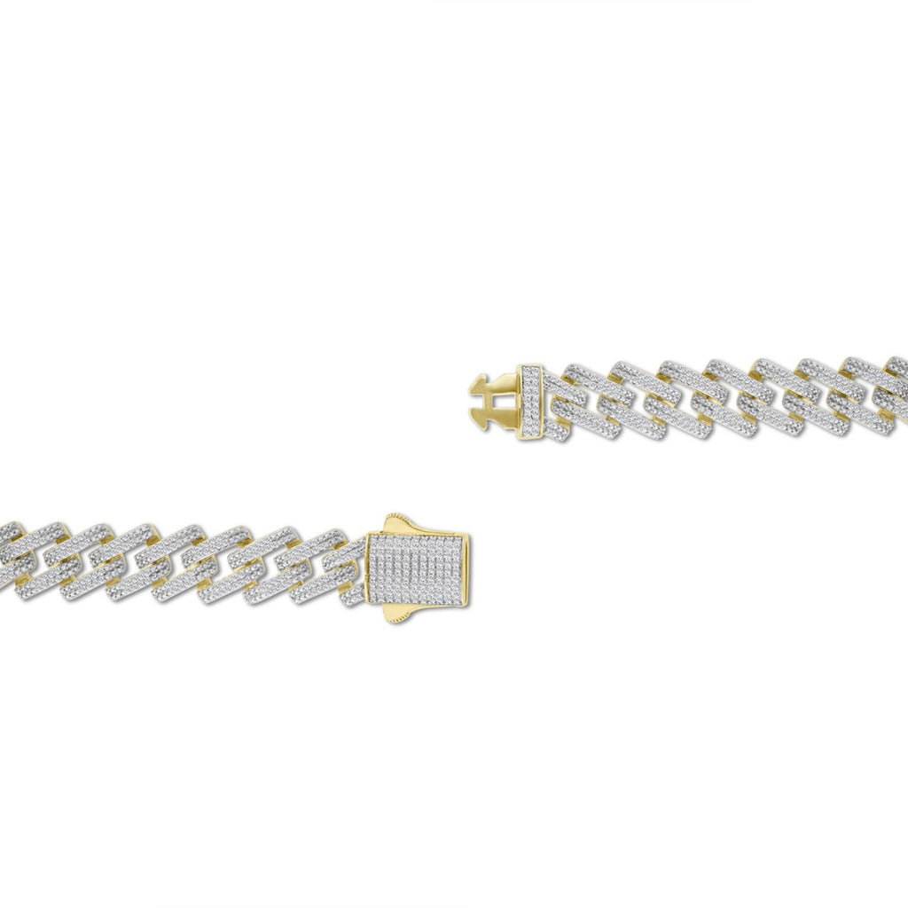 14K YELLOW GOLD 4.00CT ROUND DIAMOND MEN'S NECKLACE