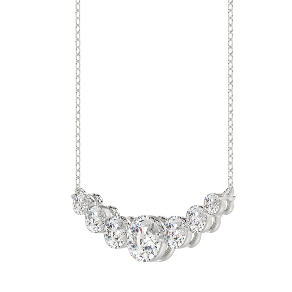 14K WHITE GOLD 1 3/4CT ROUND DIAMOND LADIES NECKLACE