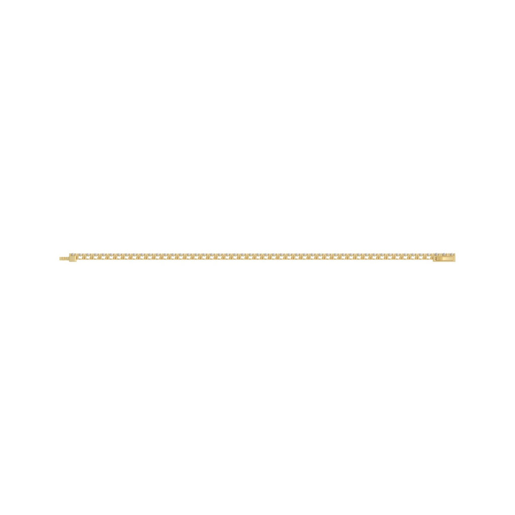 14K YELLOW GOLD 5.00CT ROUND DIAMOND MEN'S TENNIS BRACELET