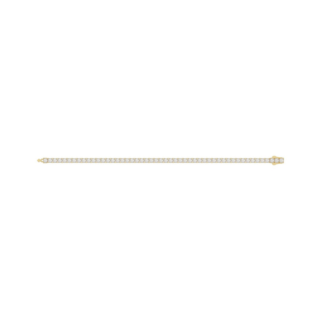 14K YELLOW GOLD 5.00CT ROUND DIAMOND MEN'S TENNIS BRACELET