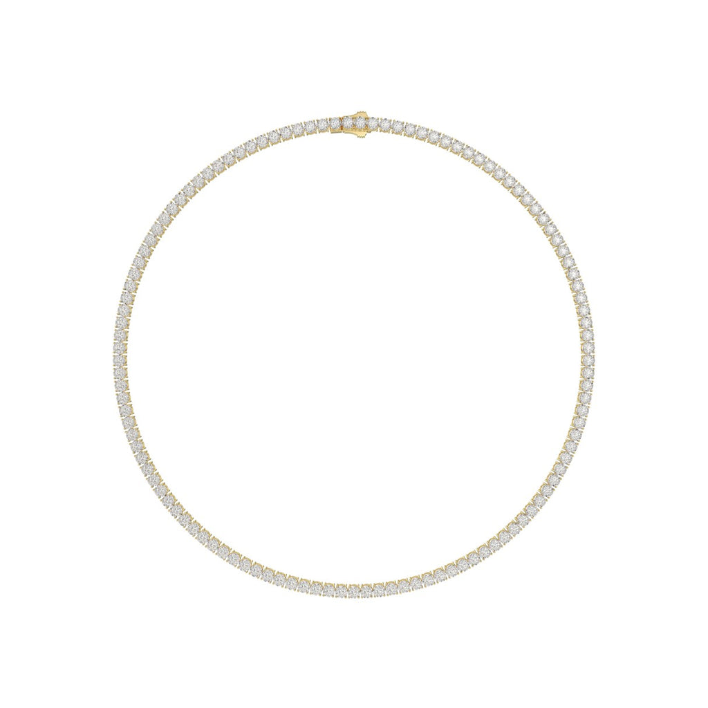 14K YELLOW GOLD 12.00CT ROUND DIAMOND MEN'S NECKLACE