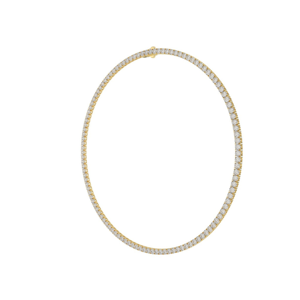 14K YELLOW GOLD 12.00CT ROUND DIAMOND MEN'S NECKLACE