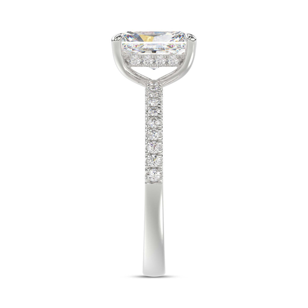 14K WHITE GOLD 1 3/4CT ROUND/RADIANT DIAMOND LADIES RING (CENTER STONE RADIANT DIAMOND 1 1/2CT)