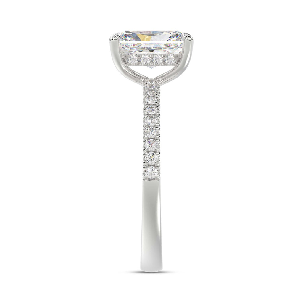 14K WHITE GOLD 1 3/4CT ROUND/RADIANT DIAMOND LADIES RING (CENTER STONE RADIANT DIAMOND 1 1/2CT)