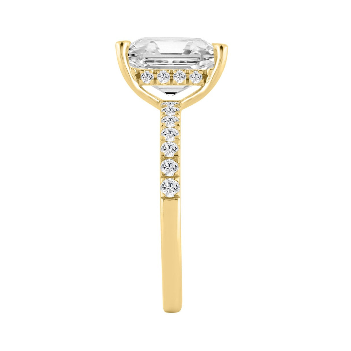 14K YELLOW GOLD 3 1/2CT ROUND/RADIANT DIAMOND LADIES RING (CENTER STONE RADIANT DIAMOND 3CT)