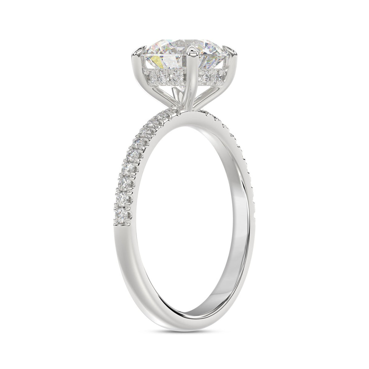 14K WHITE GOLD 1 3/4CT ROUND DIAMOND LADIES RING (CENTER STONE ROUND DIAMOND 1 1/2CT)