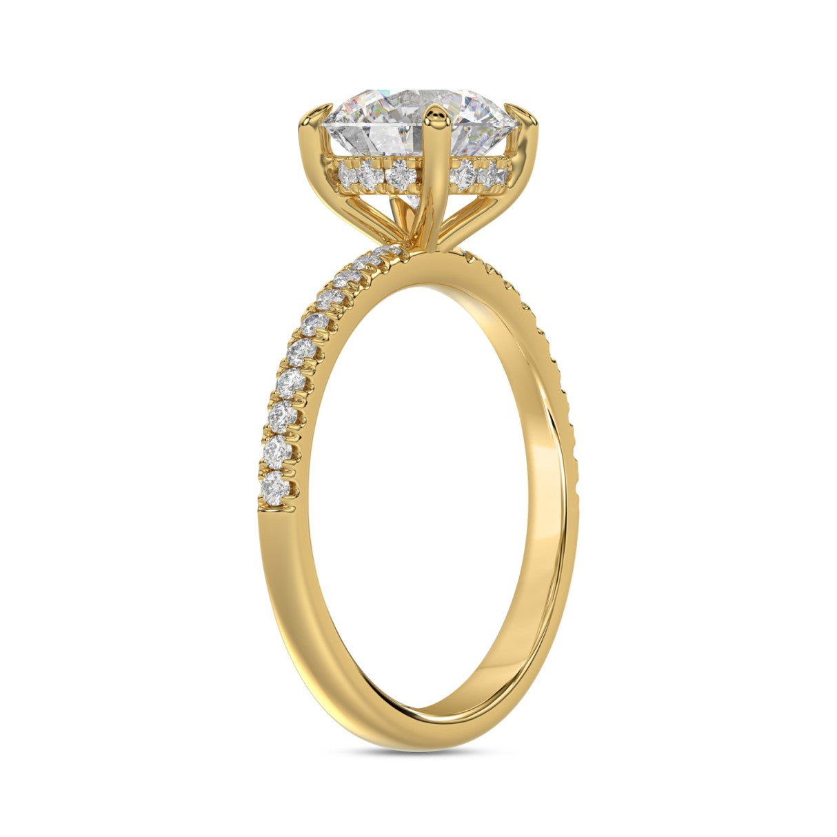 14K YELLOW GOLD 1 3/4CT ROUND DIAMOND LADIES RING (CENTER STONE ROUND DIAMOND 1 1/2CT)