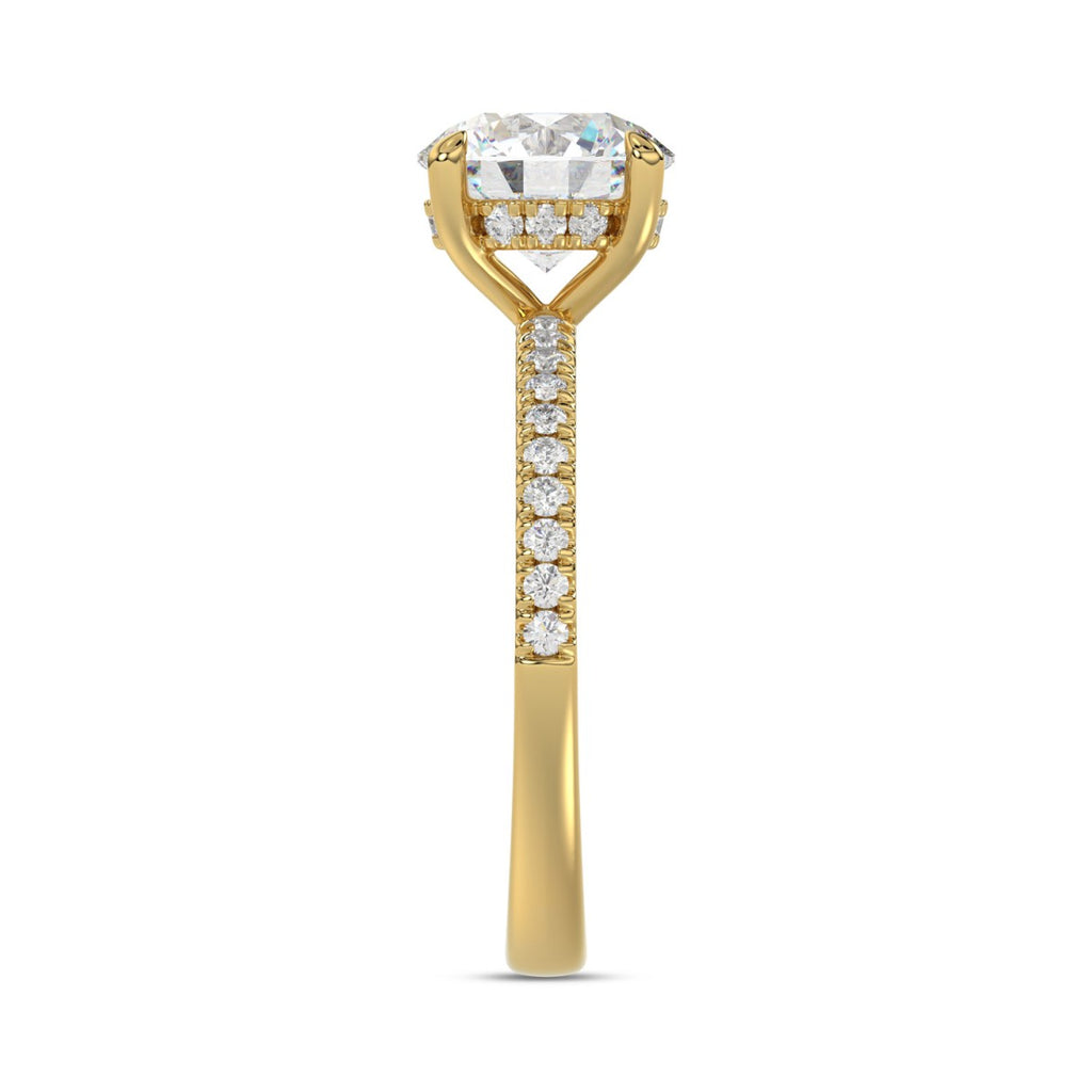 14K YELLOW GOLD 1 3/4CT ROUND DIAMOND LADIES RING (CENTER STONE ROUND DIAMOND 1 1/2CT)