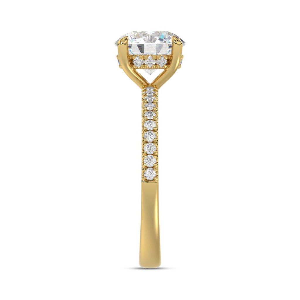 14K YELLOW GOLD 1 3/4CT ROUND DIAMOND LADIES RING (CENTER STONE ROUND DIAMOND 1 1/2CT)