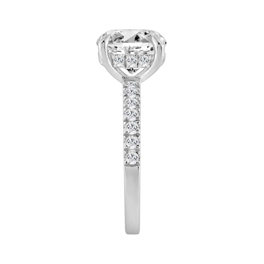14K WHITE GOLD 3 1/2CT ROUND DIAMOND LADIES RING (CENTER STONE ROUND DIAMOND 3CT)