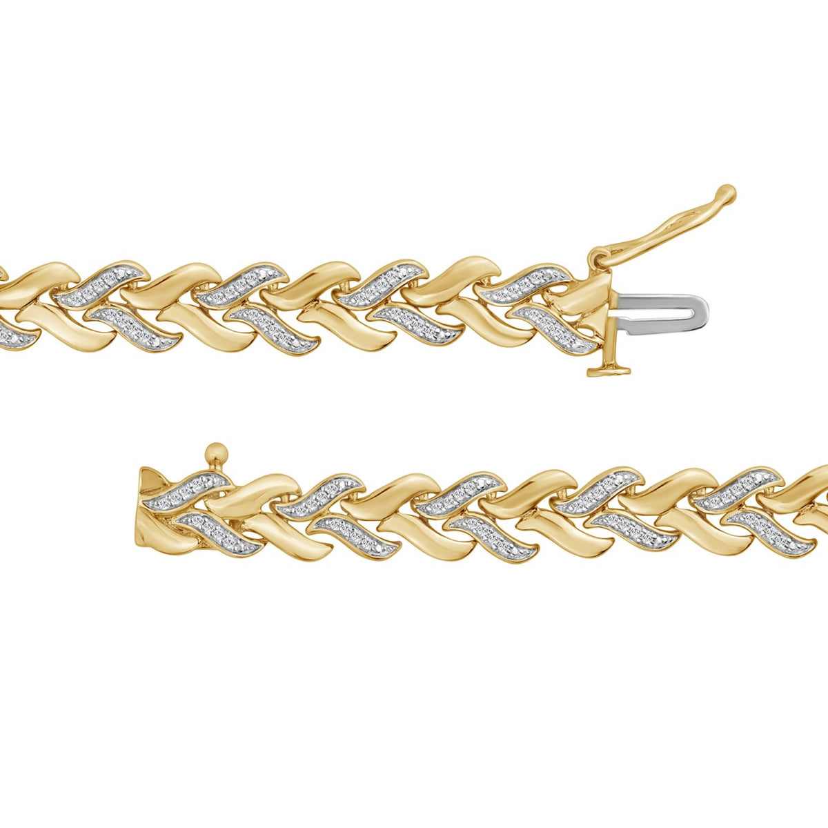 STERLING SILVER YELLOW 1/3CT ROUND DIAMOND LADIES BRACELET