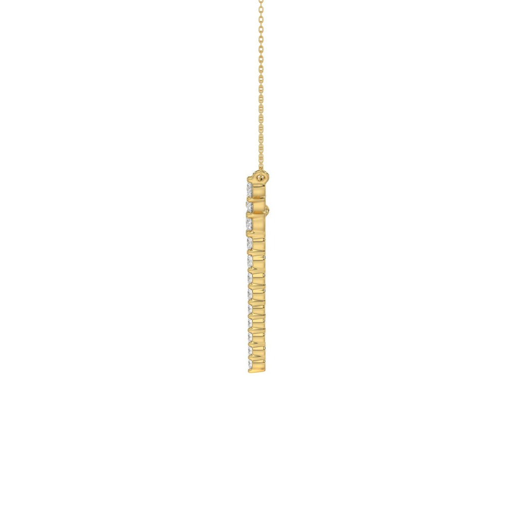 10K Yellow Gold 1/3Ct Round Diamond Y Shape Necklace Elegant Women Fine Jewelry (Color F-G -Clarity Vs1/Vs2)