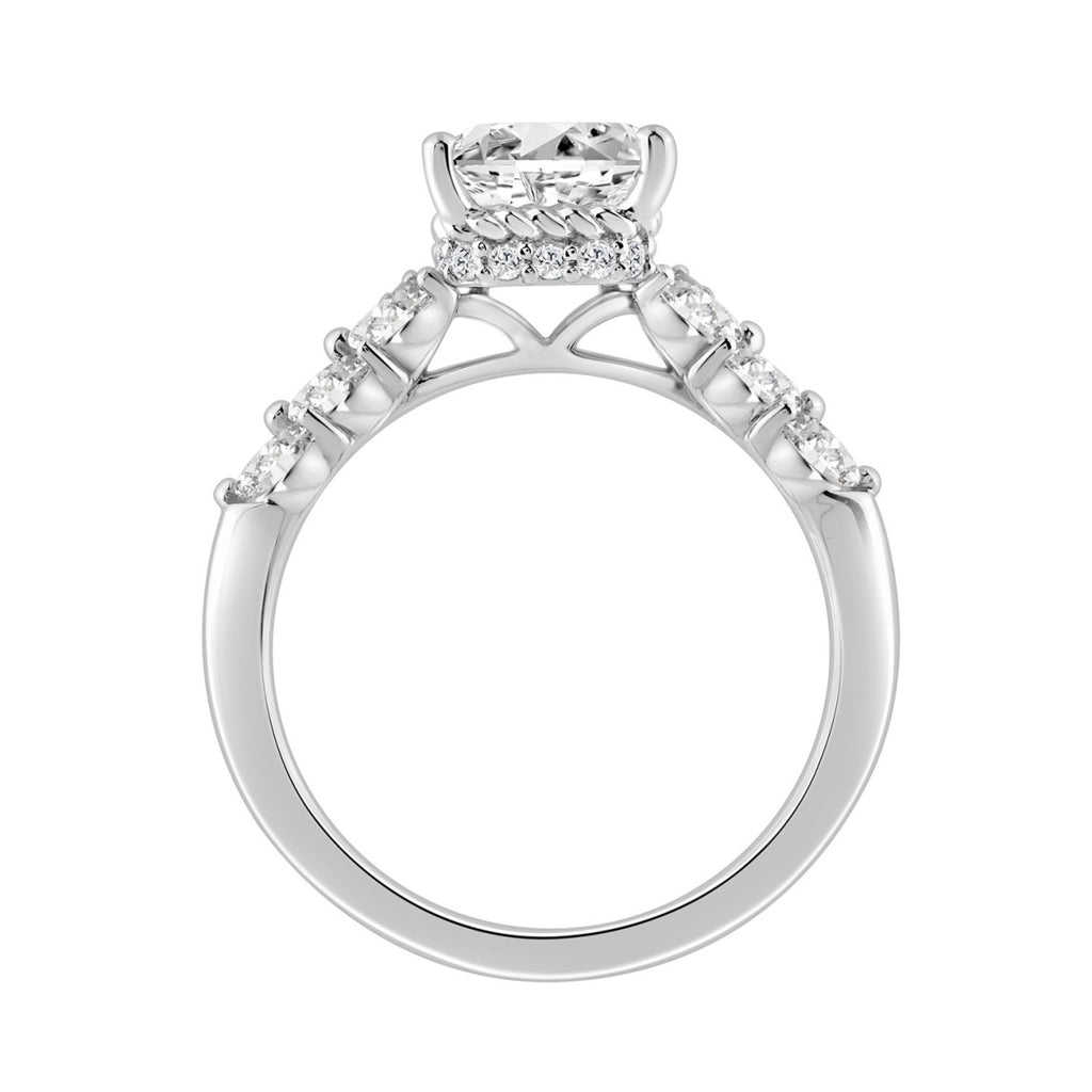 14K WHITE GOLD 4.00CT ROUND/OVAL/MARQUISE DIAMOND LADIES RING (CENTER STONE OVAL DIAMOND 3CT)