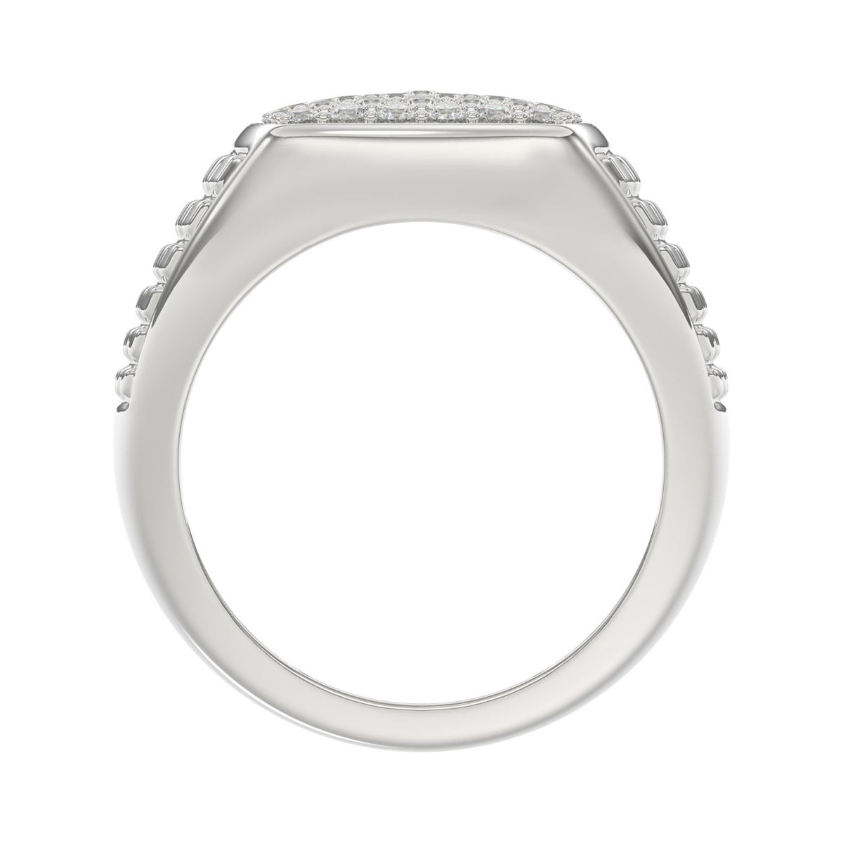 10K WHITE GOLD 1.00CT ROUND DIAMOND MEN'S RING