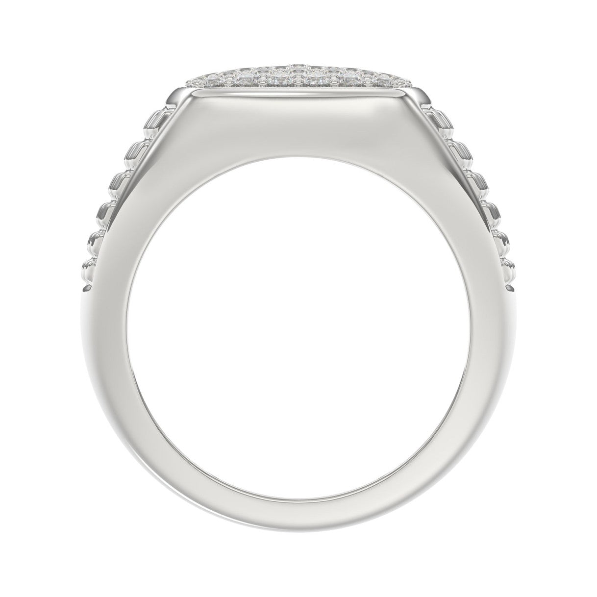 10K WHITE GOLD 1.00CT ROUND DIAMOND MEN'S RING