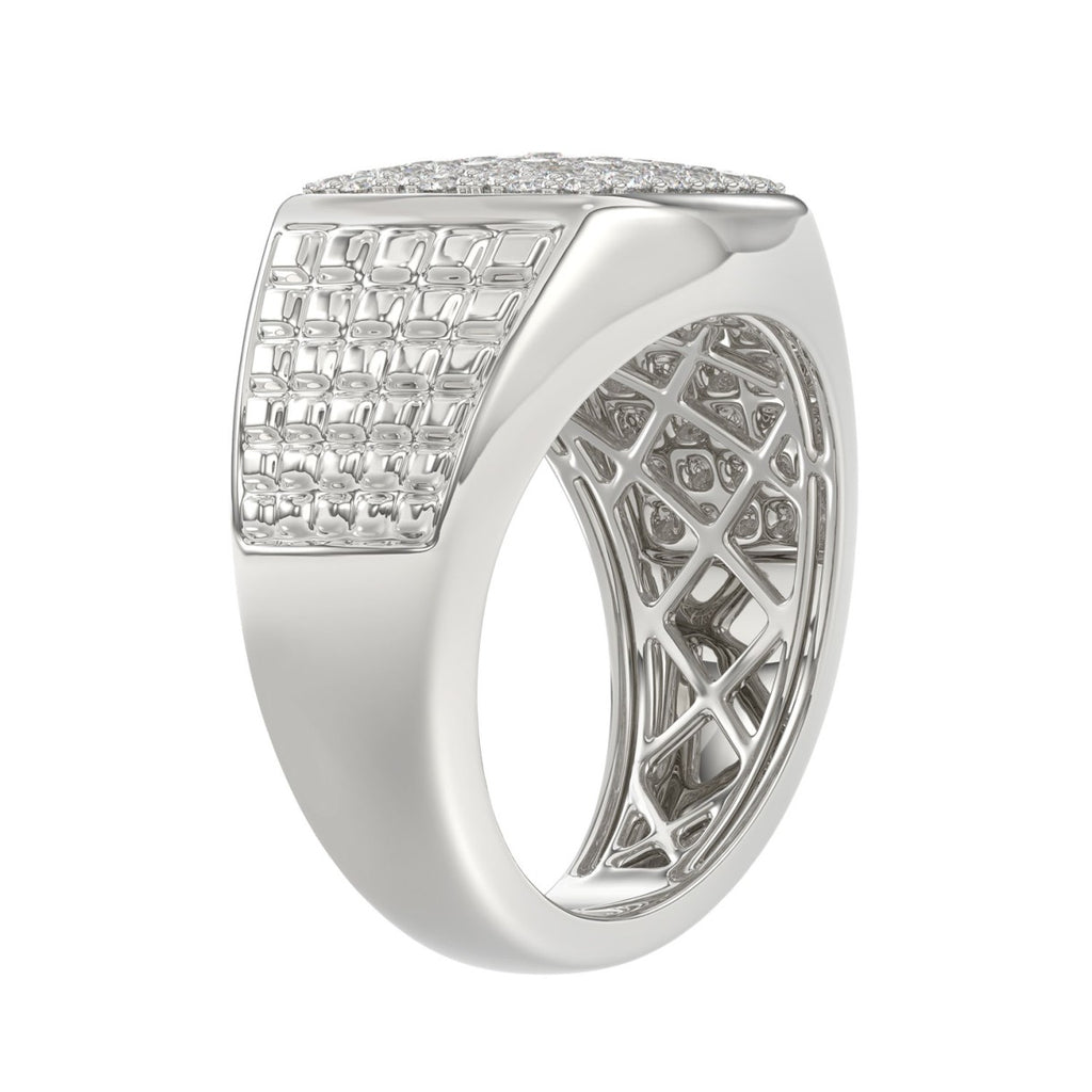 10K WHITE GOLD 1.00CT ROUND DIAMOND MEN'S RING