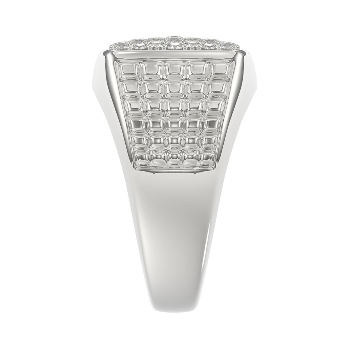 10K WHITE GOLD 1.00CT ROUND DIAMOND MEN'S RING