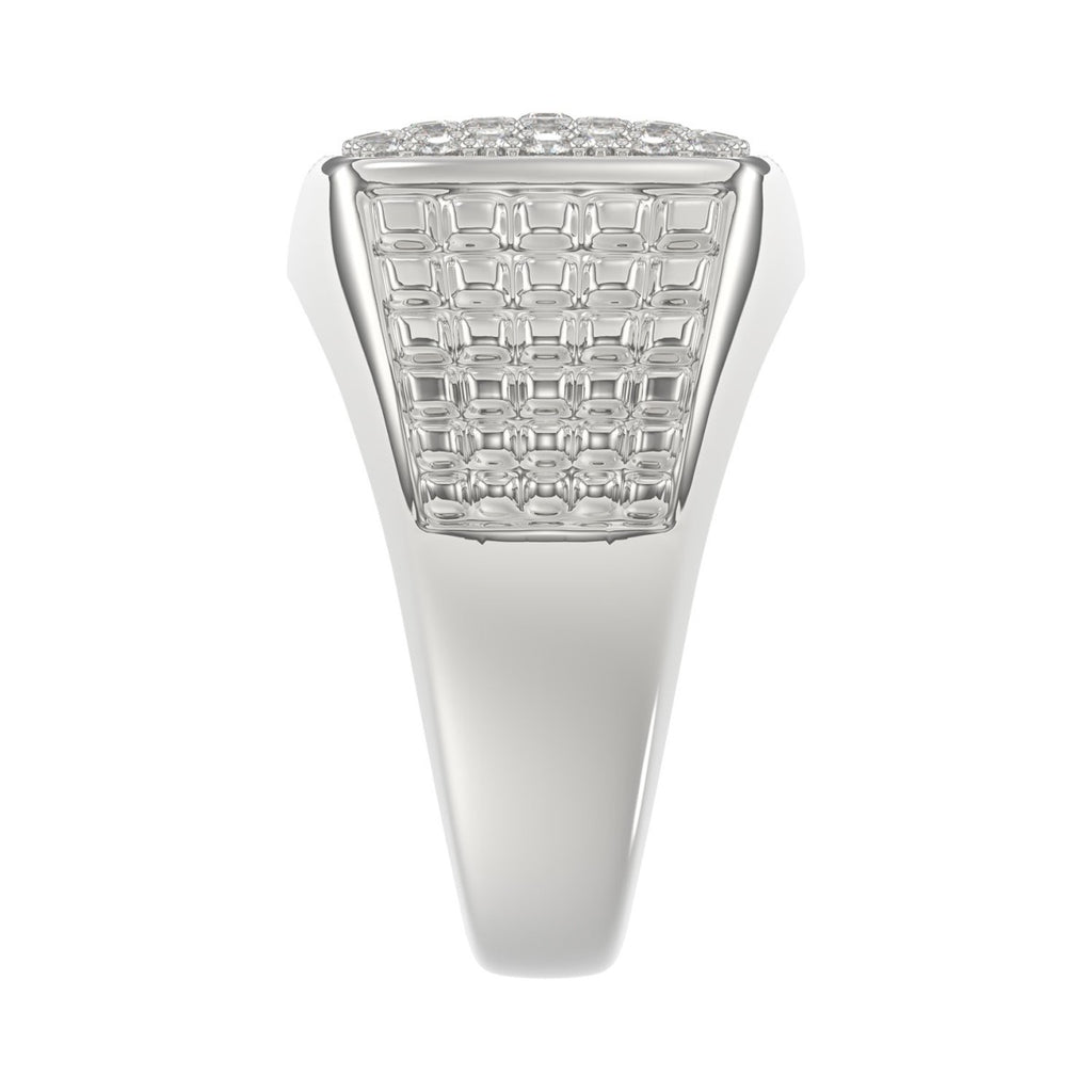 10K WHITE GOLD 1.00CT ROUND DIAMOND MEN'S RING