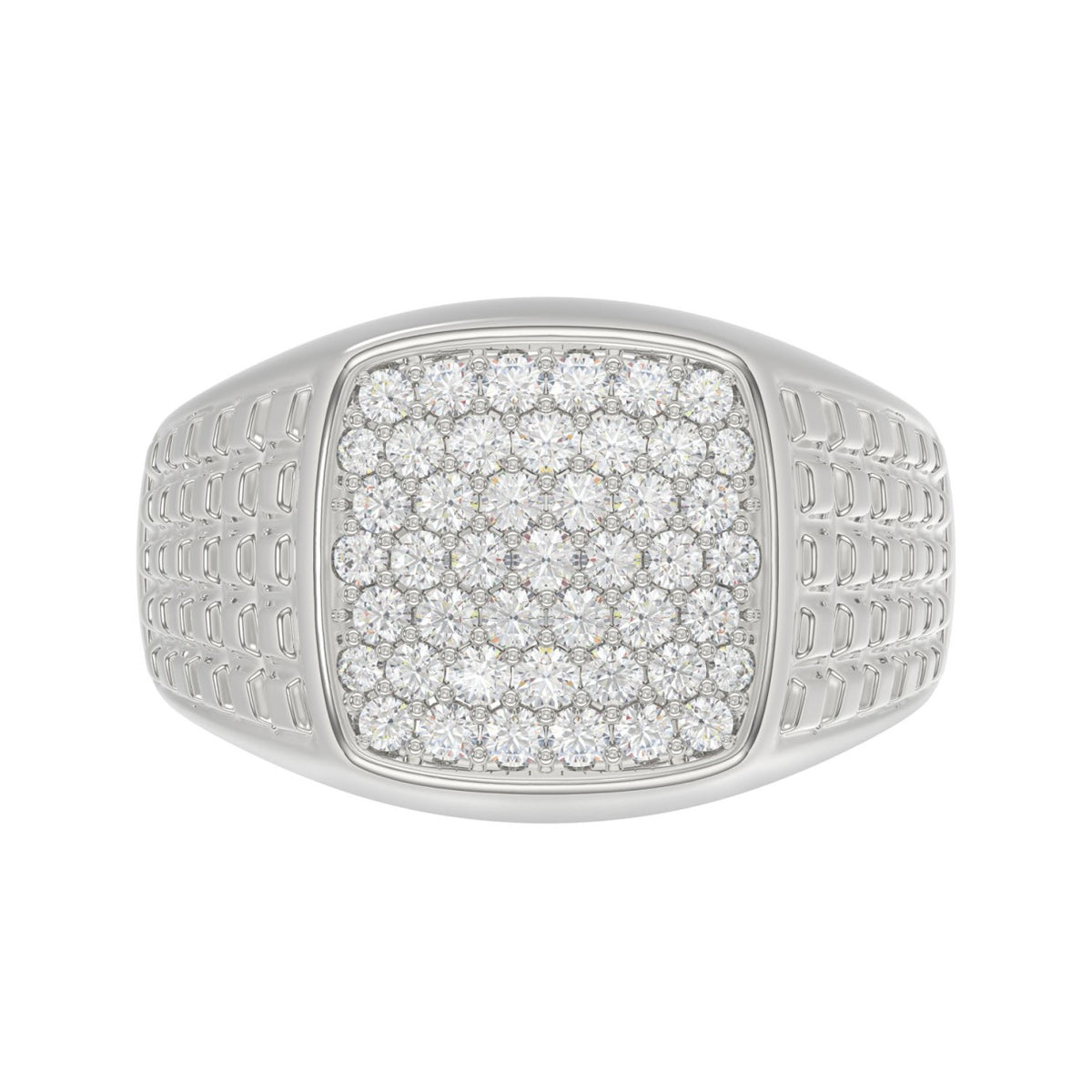 10K WHITE GOLD 1.00CT ROUND DIAMOND MEN'S RING