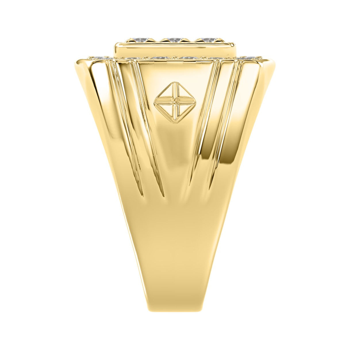 10K YELLOW GOLD 2.00CT ROUND DIAMOND MEN'S RING