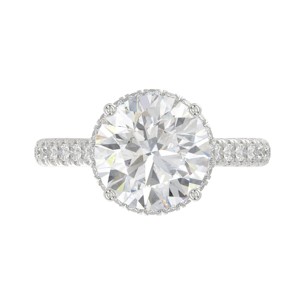 14K WHITE GOLD 4 1/2CT ROUND DIAMOND LADIES RING (CENTER STONE ROUND DIAMOND 4CT)