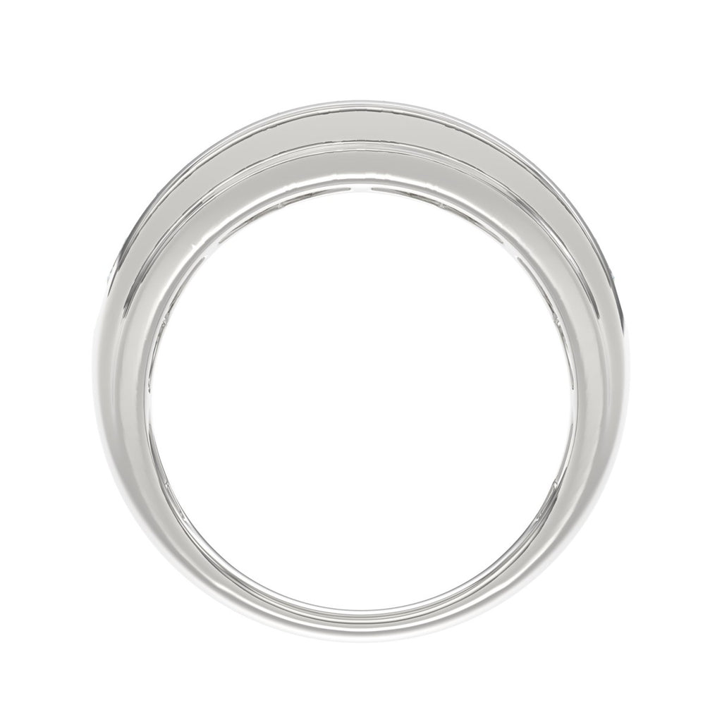 14K WHITE GOLD 2.00CT ROUND DIAMOND MEN'S BAND