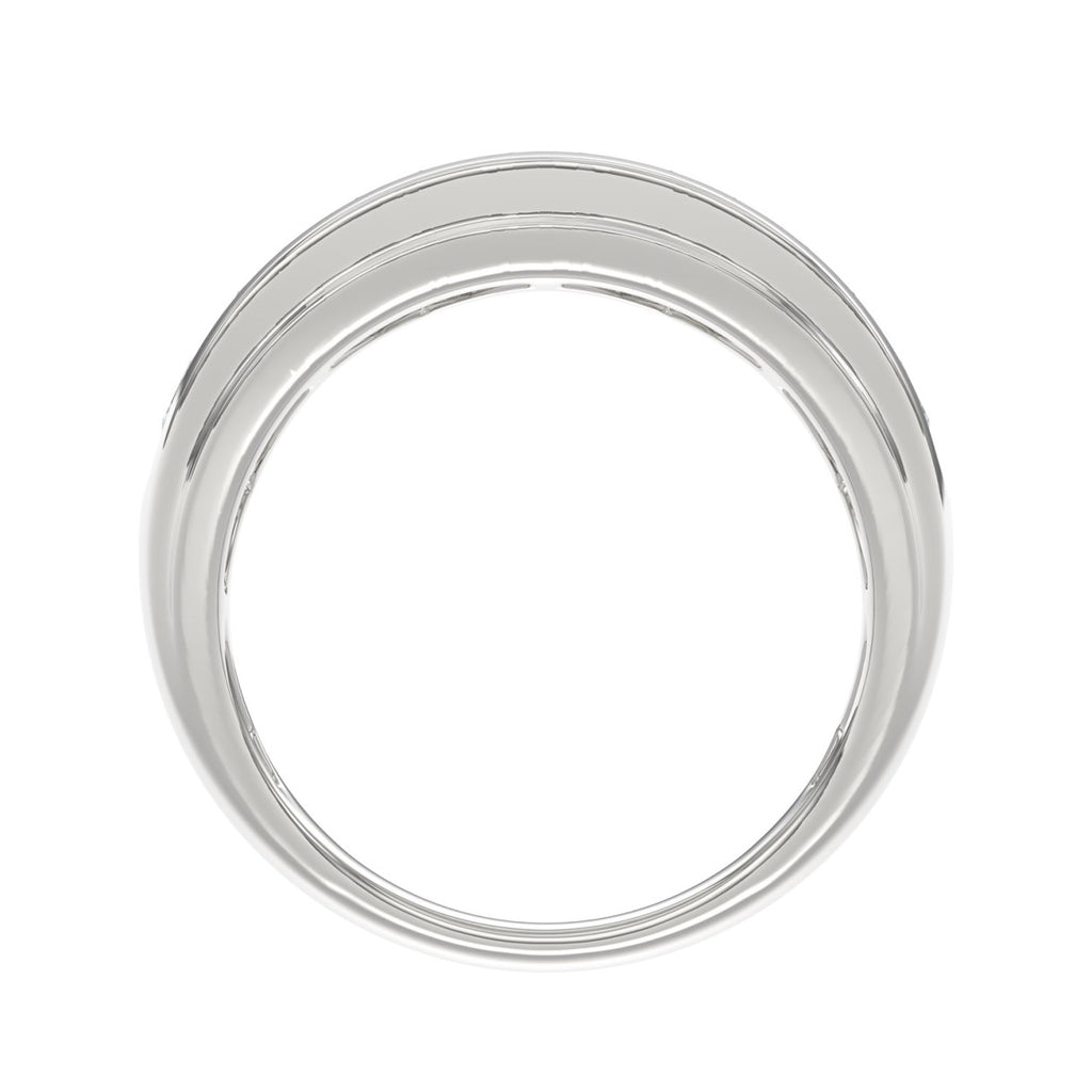 14K WHITE GOLD 2.00CT ROUND DIAMOND MEN'S BAND